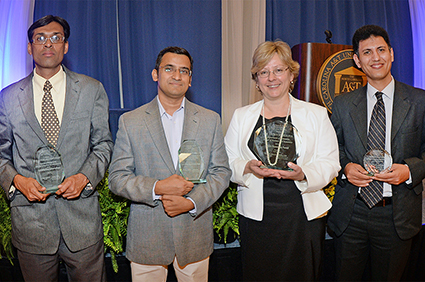 (left to right) Dr. Shyam Aravamudhan, Dr. Manoj K. Jha, Dr. Lyubov Kurkalova and Dr. Ali Karimoddini